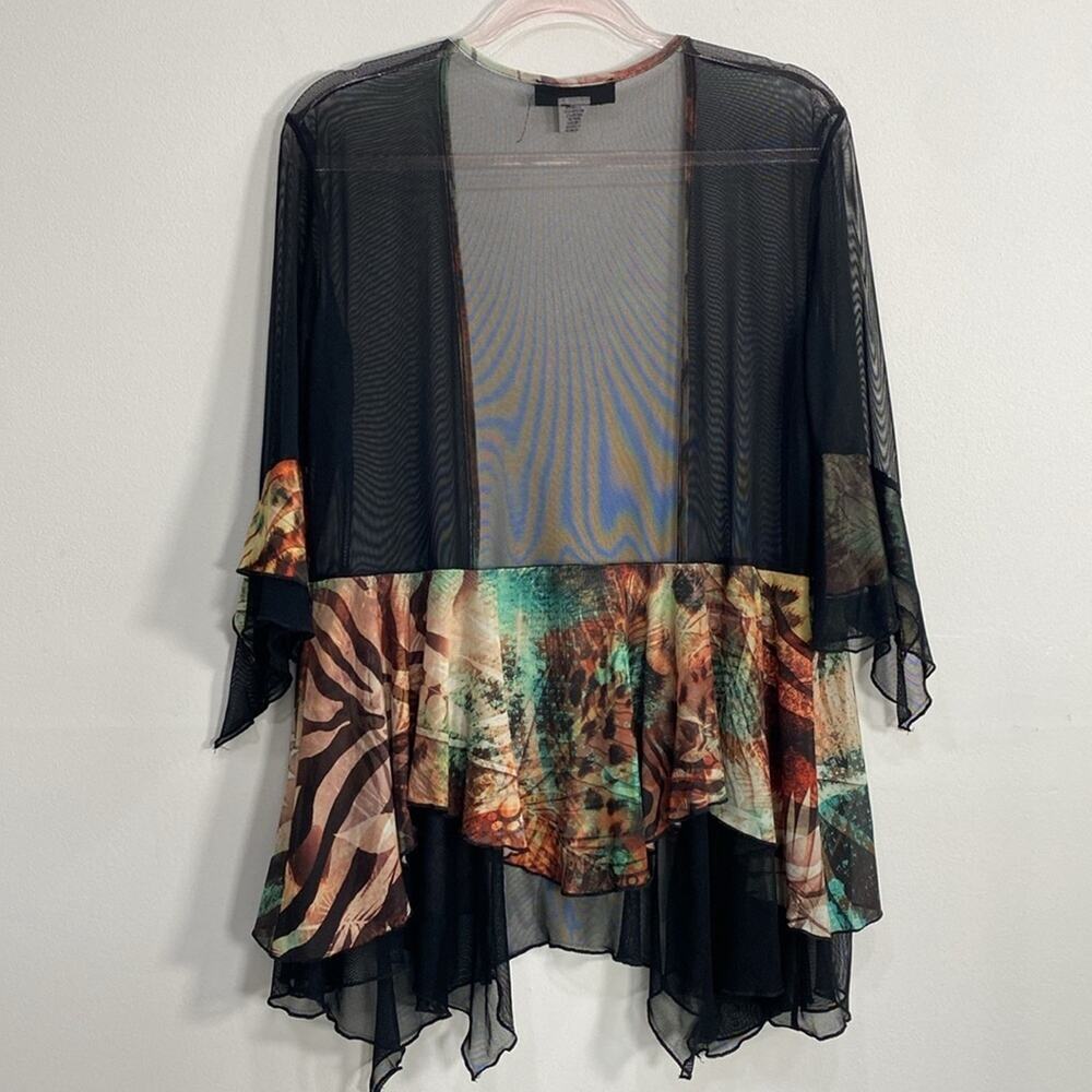 The Pyramid Collection Bohoemian Cardigan Women's Large Black